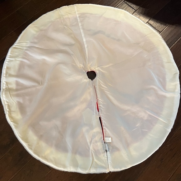 Christmas Tree Skirt Large 46" Red Velvet Black Polka Dot Bows Holiday Whimsical - Picture 11 of 12